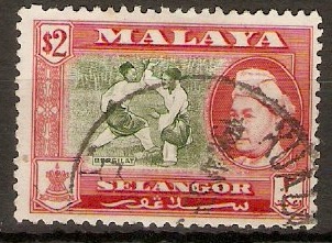 Selangor 1957 $2 Bronze-green and scarlet. SG126a.